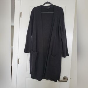 Eileen Fisher Black Silk blend  Open Cardigan
